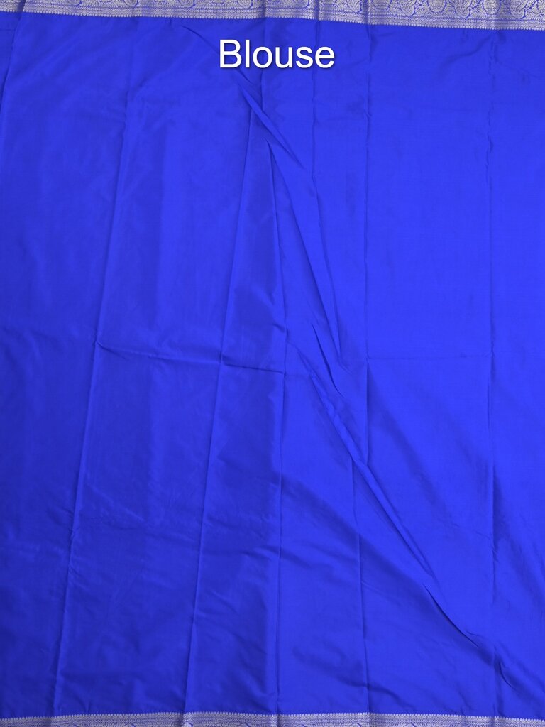 Mysore crape fancy saree for women | royal blue | allover plain | zari border