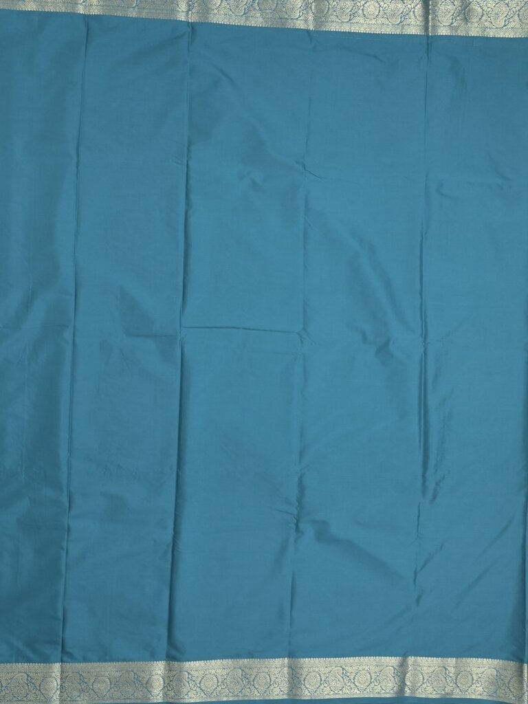 Mysore crape fancy saree for women | royal blue | allover plain | zari border