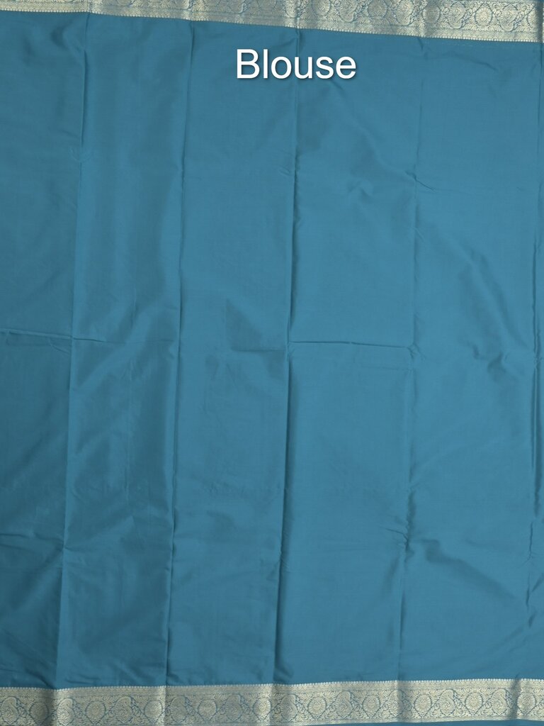 Mysore crape fancy saree for women | royal blue | allover plain | zari border