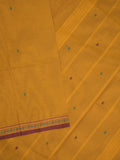 Kanchi cotton saree in golden yellow color allover checks with self pallu and matching blouse