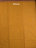 Kanchi cotton saree in golden yellow color allover checks with self pallu and matching blouse