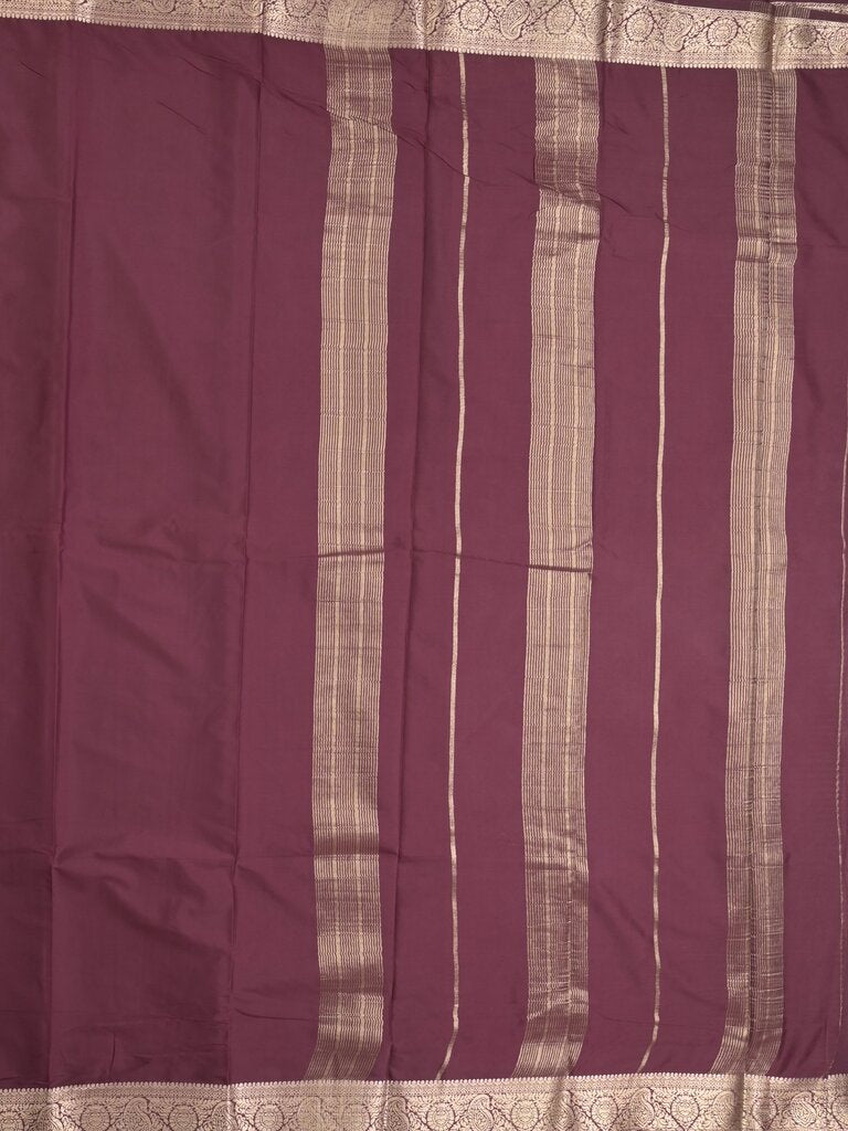 Mysore crape fancy saree for women | royal blue | allover plain | zari border