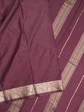 Mysore crape fancy saree for women | royal blue | allover plain | zari border