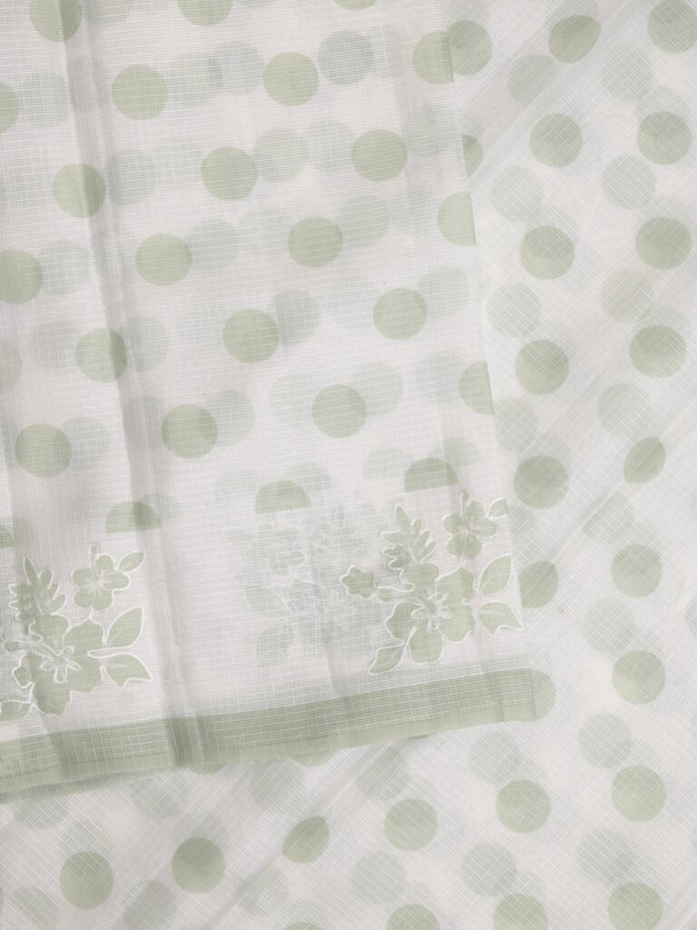 Kota fancy saree for women | white | printed blouse | party wear