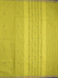 Kanchi cotton saree in parrot green color allover checks with self pallu and matching blouse