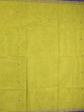 Kanchi cotton saree in parrot green color allover checks with self pallu and matching blouse