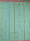 Kanchi cotton saree in light blue color allover checks with self pallu and matching blouse