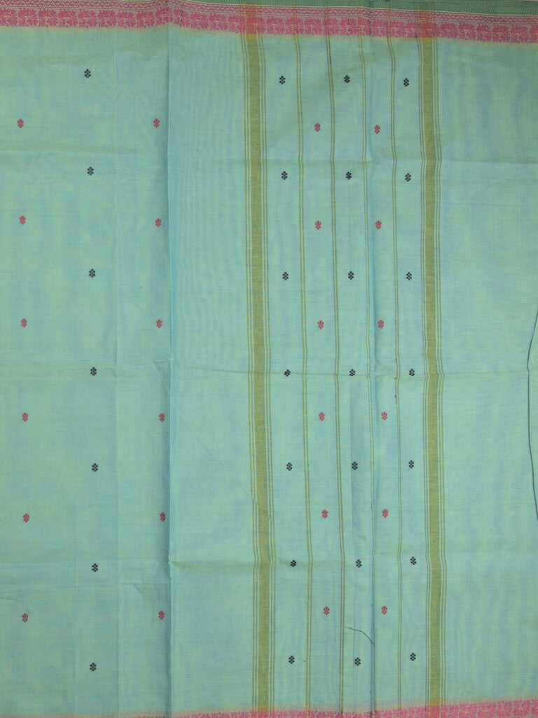 Kanchi cotton saree in light blue color allover checks with self pallu and matching blouse