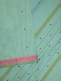 Kanchi cotton saree in light blue color allover checks with self pallu and matching blouse