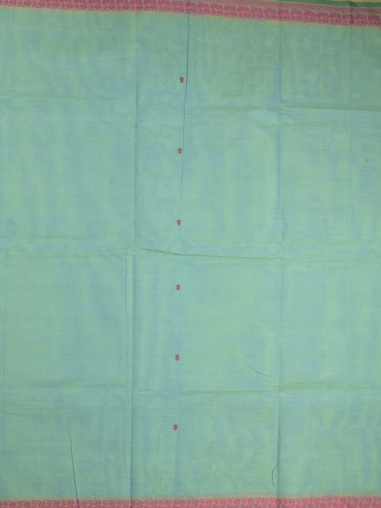 Kanchi cotton saree in light blue color allover checks with self pallu and matching blouse