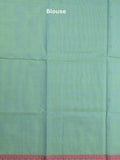 Kanchi cotton saree in light blue color allover checks with self pallu and matching blouse