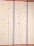 Kanchi cotton saree in cream color allover checks with self pallu and matching blouse