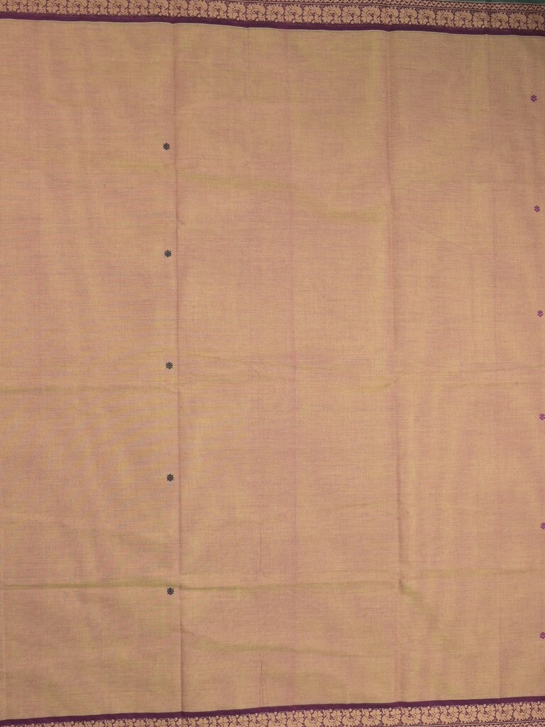 Kanchi cotton saree in beige color allover checks with self pallu and matching blouse