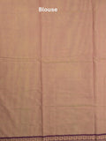 Kanchi cotton saree in beige color allover checks with self pallu and matching blouse