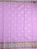 Kota fancy saree lavender color allover zari motifs & zari border with self pallu and running blouse