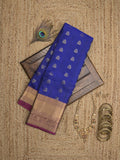 Leight weight kanchi pattu saree for women | royal blue | zari border | party wear