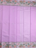 Kota fancy saree lavender color allover zari motifs & zari border with self pallu and running blouse