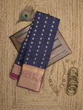 Leight weight kanchi pattu saree for women | royal blue | zari border | party wear