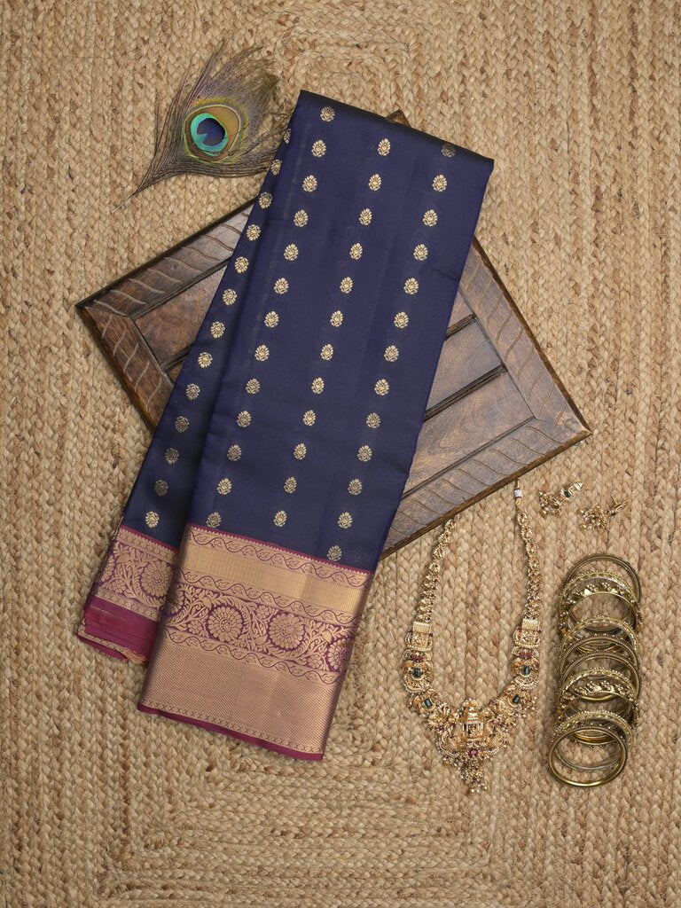 Leight weight kanchi pattu saree for women | royal blue | zari border | party wear