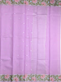 Kota fancy saree lavender color allover zari motifs & zari border with self pallu and running blouse
