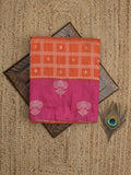 Jute matka fancy saree for women | orange | checks | party wear
