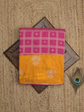 Jute matka fancy saree for women | orange | checks | party wear