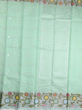 Kota fancy saree light blue color allover zari motifs & zari border with self pallu and running blouse