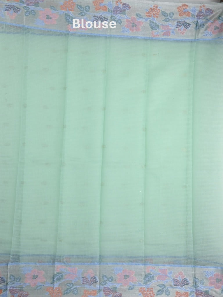 Kota fancy saree light blue color allover zari motifs & zari border with self pallu and running blouse