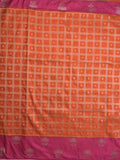 Jute matka fancy saree for women | orange | checks | party wear