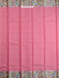 Kota fancy saree pink color allover zari motifs & zari border with self pallu and running blouse