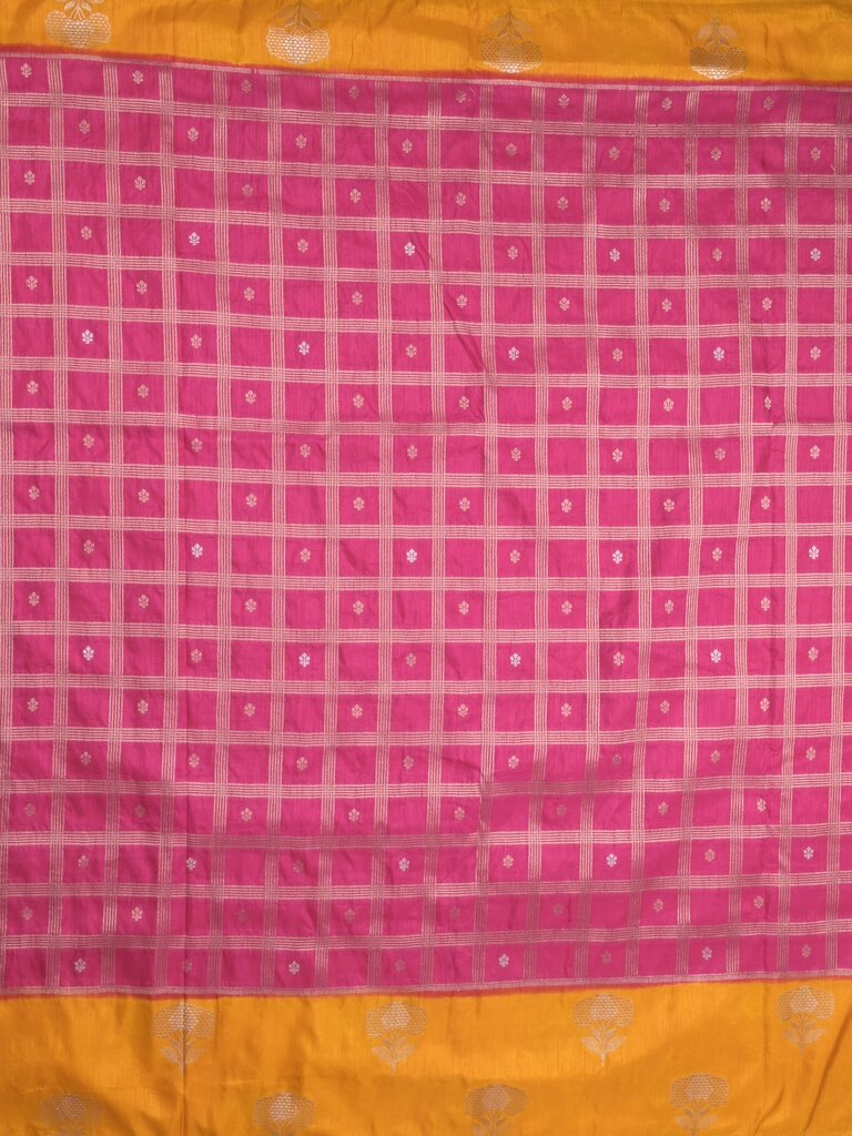 Jute matka fancy saree for women | orange | checks | party wear