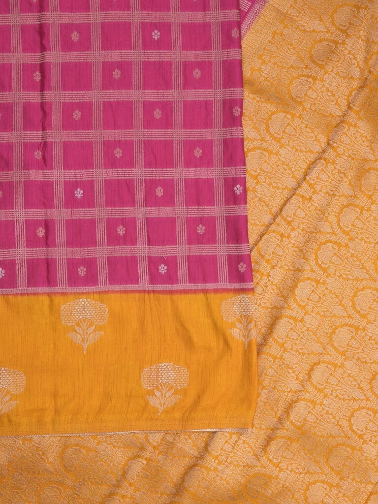 Jute matka fancy saree for women | orange | checks | party wear