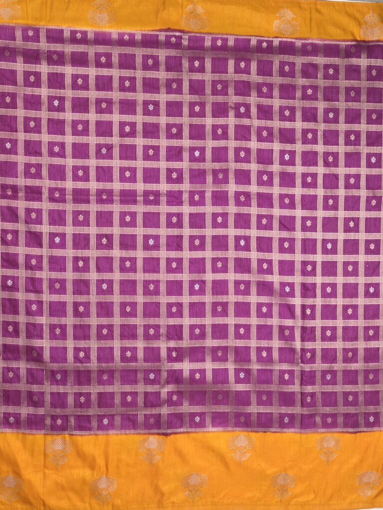 Jute matka fancy saree for women | orange | checks | party wear
