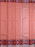Kota fancy saree peach color allover zari motifs & zari border with self pallu and running blouse
