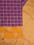Jute matka fancy saree for women | orange | checks | party wear