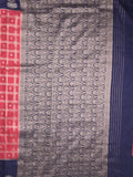 Jute matka fancy saree for women | orange | checks | party wear