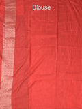 Jute matka fancy saree for women | orange | checks | party wear