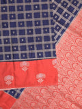 Jute matka fancy saree for women | orange | checks | party wear