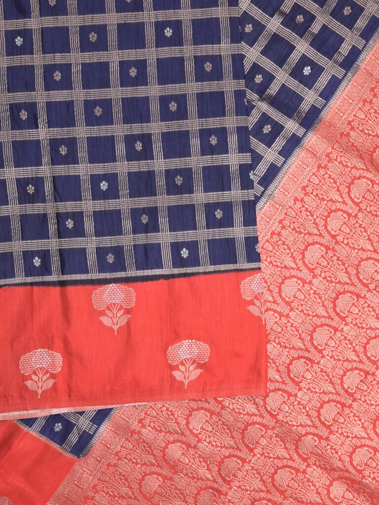 Jute matka fancy saree for women | orange | checks | party wear