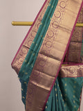 Leight weight kanchi pattu saree for women | royal blue | zari border | party wear