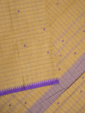 Kanchi cotton saree in cream color allover checks, motifs with self pallu and matching blouse