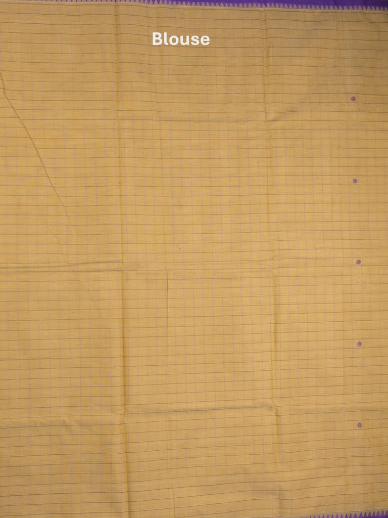Kanchi cotton saree in cream color allover checks, motifs with self pallu and matching blouse