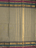 Kanchi cotton saree in grey color allover plain with self pallu and matching blouse