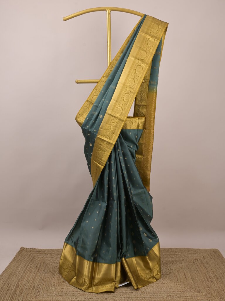 Leight weight kanchi pattu saree for women | royal blue | zari border | party wear