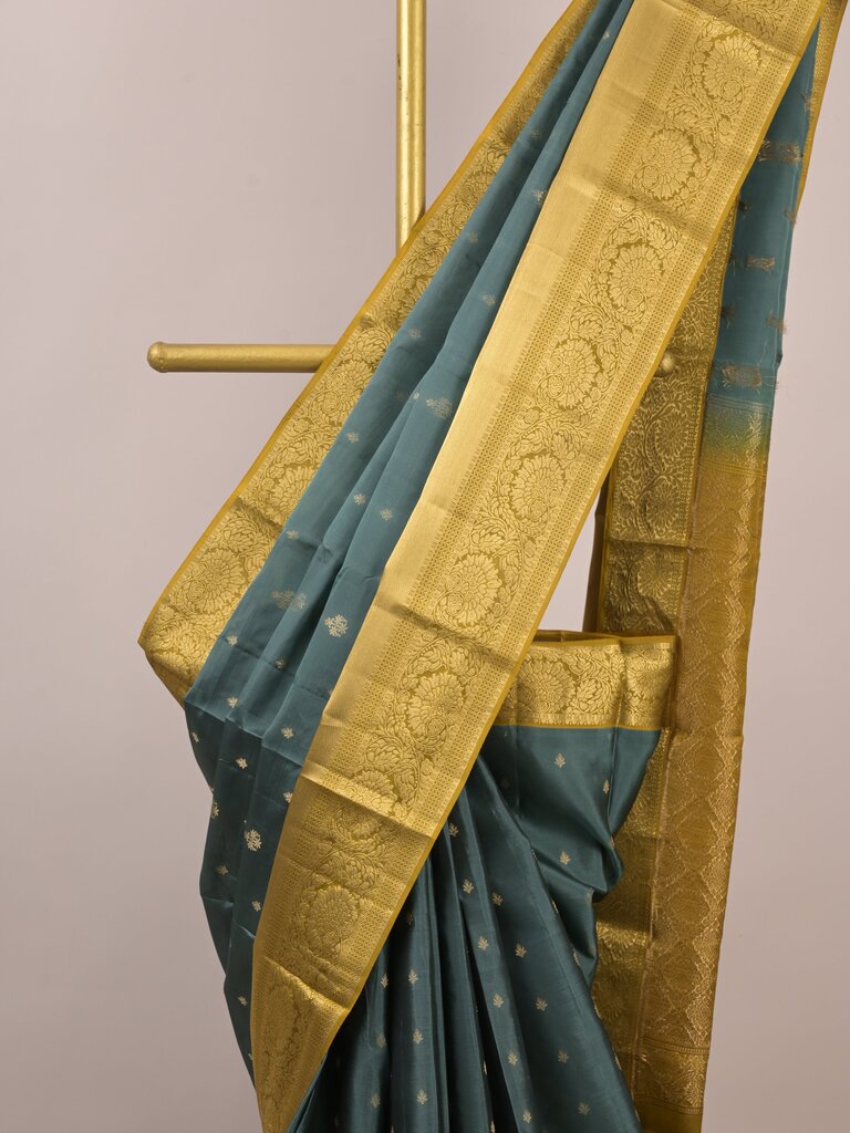 Leight weight kanchi pattu saree for women | royal blue | zari border | party wear