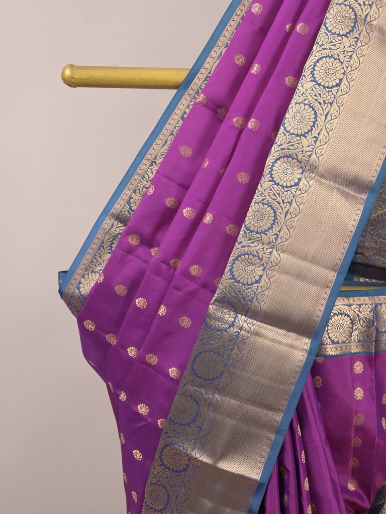 Leight weight kanchi pattu saree for women | royal blue | zari border | party wear