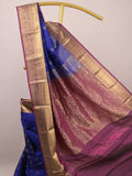 Leight weight kanchi pattu saree for women | royal blue | zari border | party wear