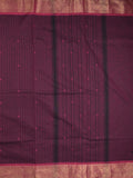Kanchi cotton saree in wine color allover motifs with self pallu and matching blouse
