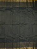 Kanchi cotton saree in black color with self pallu and matching blouse