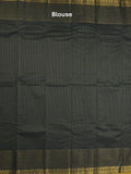 Kanchi cotton saree in black color with self pallu and matching blouse